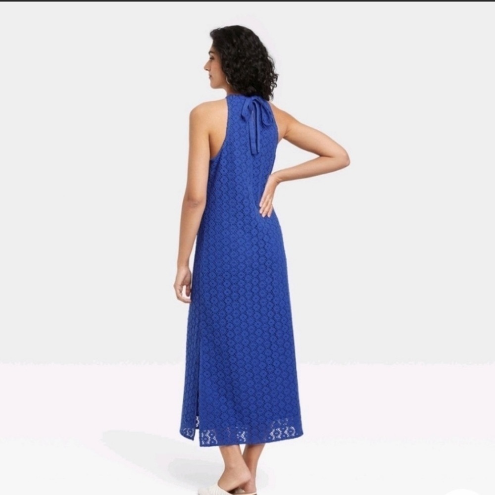 Women's Sleeveless Crochet Dress - A New Day™ Blue Size XS - Picture 2 of 9